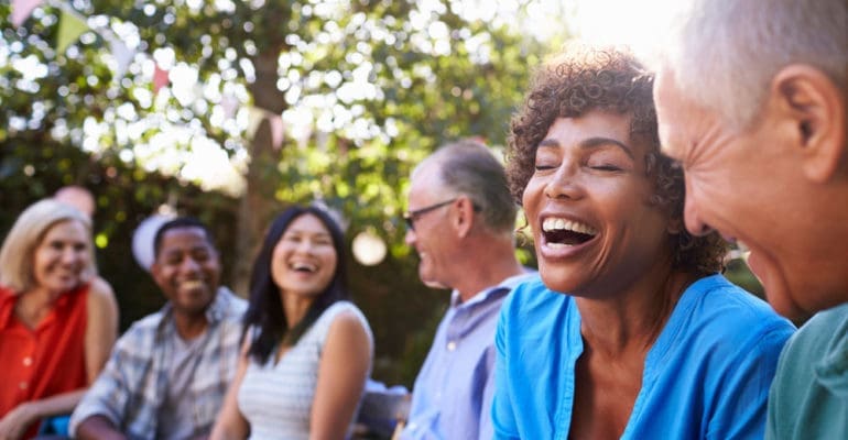 people laughing dental veneers