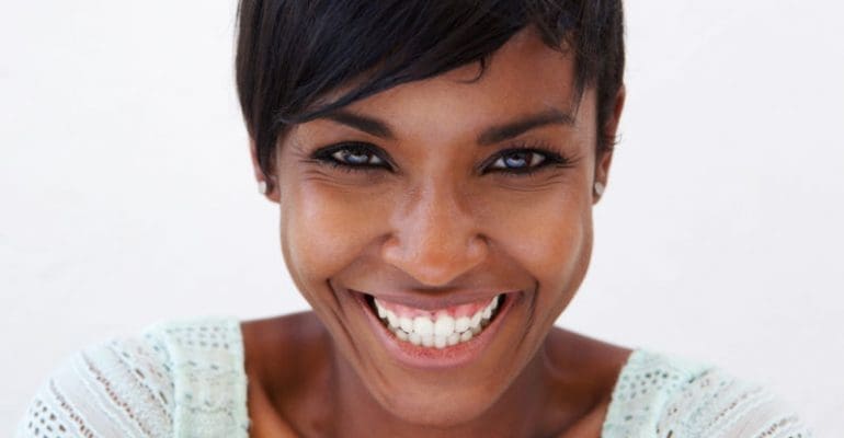 woman with dental crown